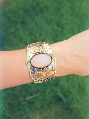 Rose Quartz Adjustable Statement Bracelet